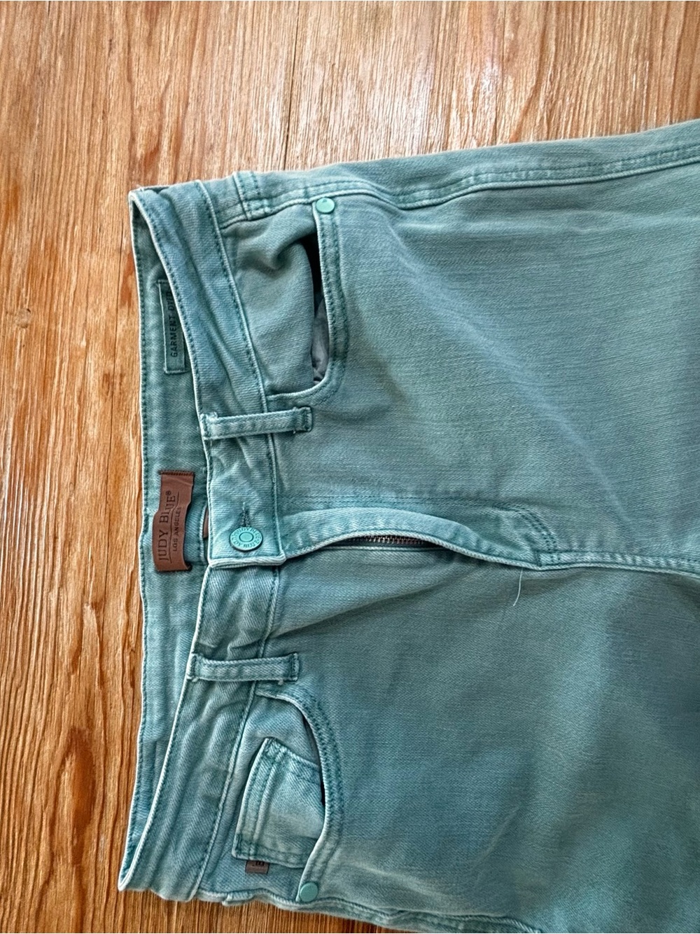 Judy Blue Jeans 11/30 High Waist Sea Green Straight Style Jb88621 Pants - Picture 6 of 7